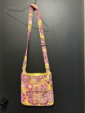 Vera Bradley Pink & Yellow Quilted Floral Crossbody